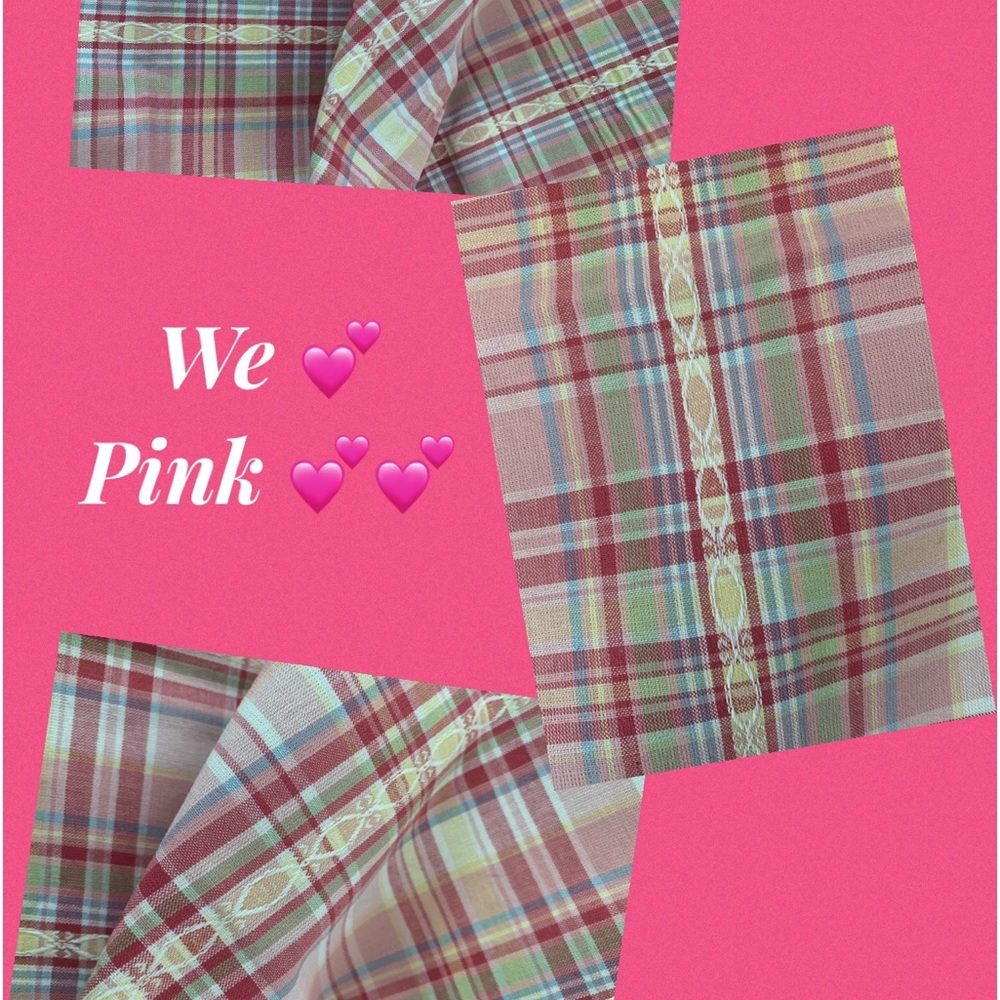 Vintage Laura Ashley Fabric Barbie Pink Plaid Fabric 1 1/3 yds